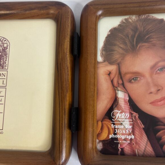 Fetco NEW Beacon Hill Exotic TeakWood Photo Picture Frame Double VTG 3.5"x5" - Picture 5 of 9